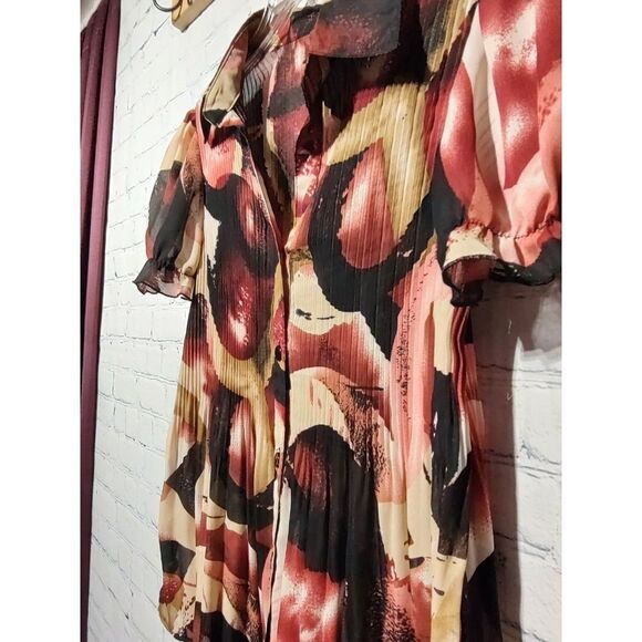 Sere Nade chiffon sheer buttoned blouse medium - Picture 2 of 5